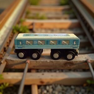 Battat Wooden Passenger Train Classic & Compatible Wooden Toy Train Car B4